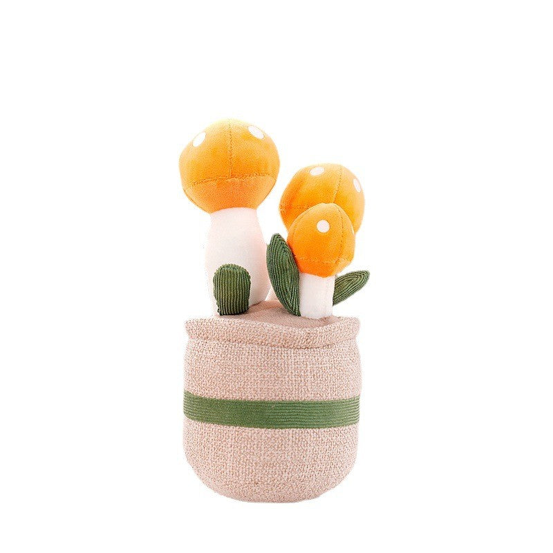 Tulip Plush Toy, Orange Flower Pot Stuffed Throw Plushie Pillow Doll