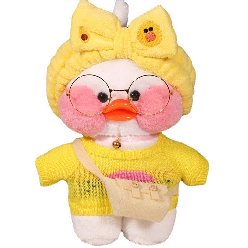 Cross-dressing hyaluronic acid duck plush doll