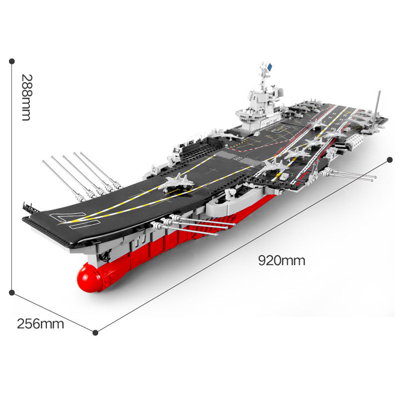Military aircraft carrier model, adult assembly model, building block toy,920*288*256cm