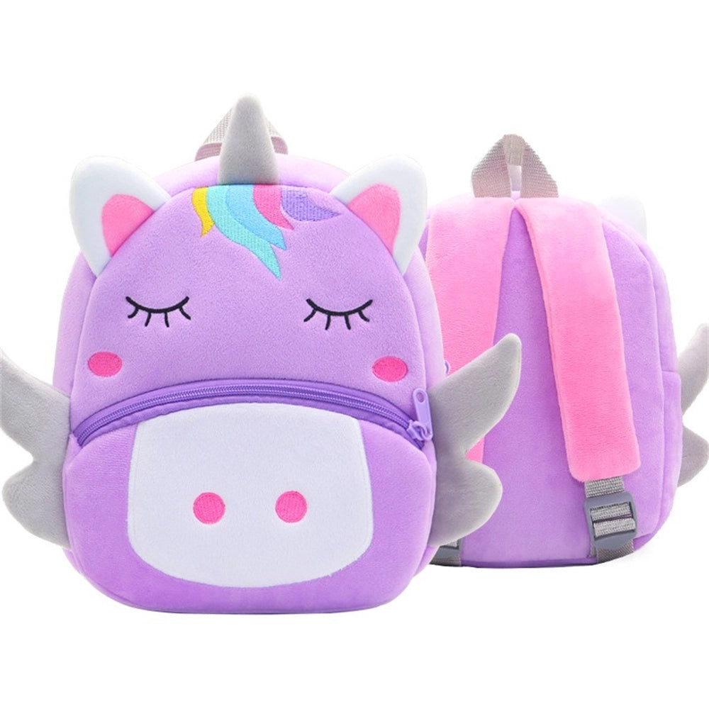 Toddler stuffed animal Backpack, Cute Cartoon Mini Plush Lightweight Soft Baby Backpack