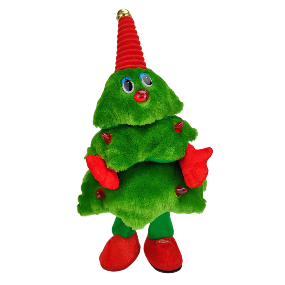 Singing & Dancing Christmas Tree Plush Toy Stuffed Electric Toys Good Xmas Gift for Kids, 15.7''