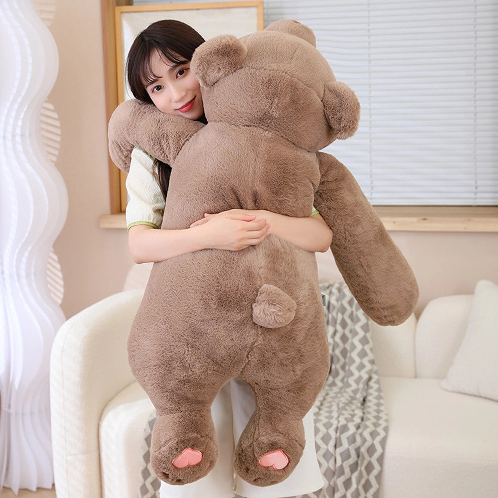 Lying bear Plush Toys, Big Bear Stuffed Animal Soft Throw Pillow Cute Dolls Birthday Gifts for Kids Girlfriend
