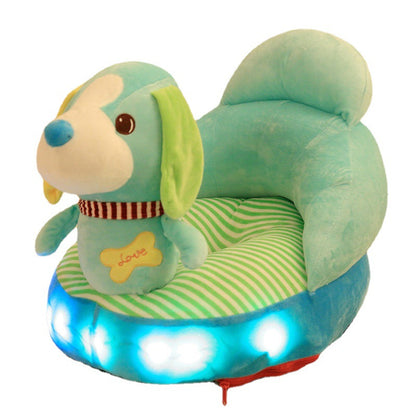 Children's Sofa Backrest Chair Stuffed Plush Toy Kids Baby Learning Chair Infant Eating Chair for Teens/Toddlers/Baby，It can sing and shine