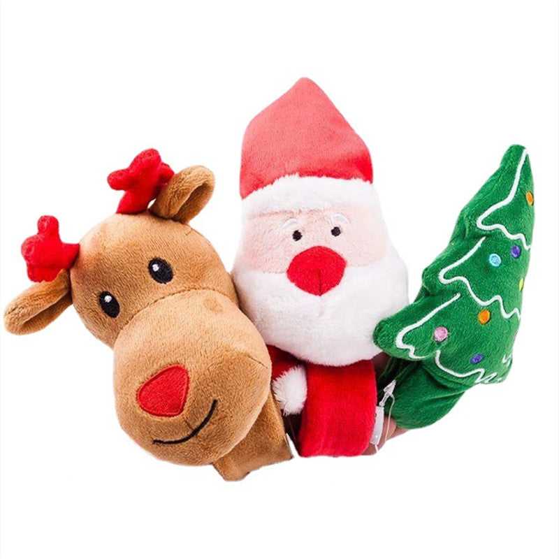 Santa plush toys, clapping bracelets, children's holiday gifts