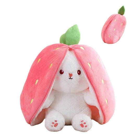 Easter Bunny Stuffed Animal, Plush Turn Into Rabbit Fruit Doll