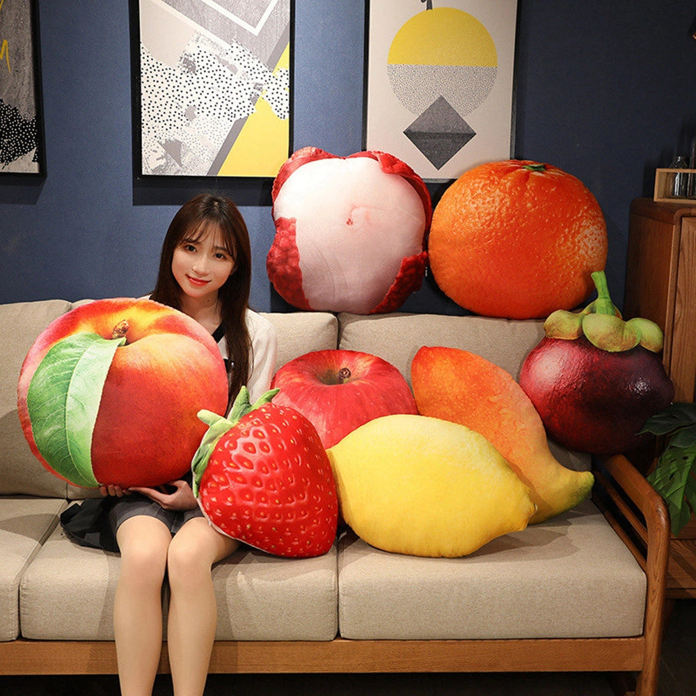 Simulation Fruit Plush Toy, Lifelike Cute Apple Stuffed Pillow, Girl Sleeping Soft Doll,35*55cm Apple