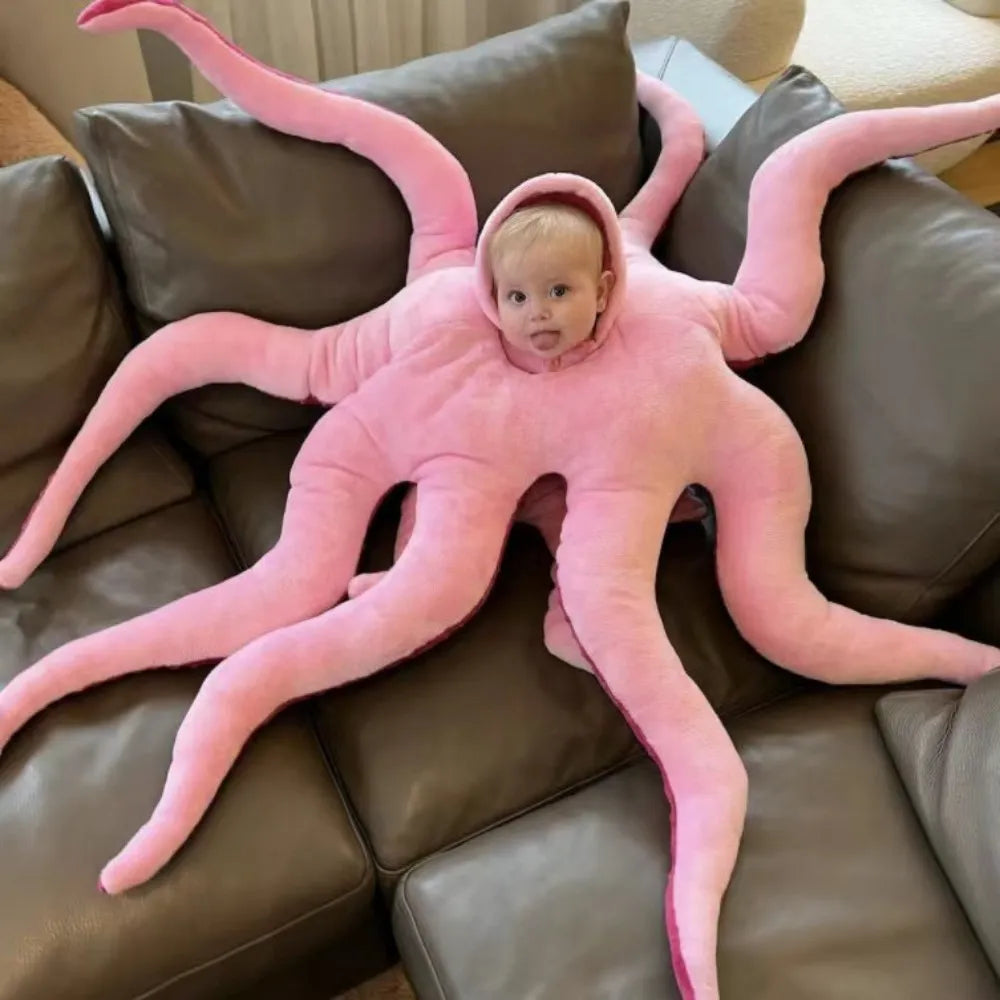 Giant Wearable Octopus Stuffed Animal Costume Plush Toy (Pink), 47.24inches