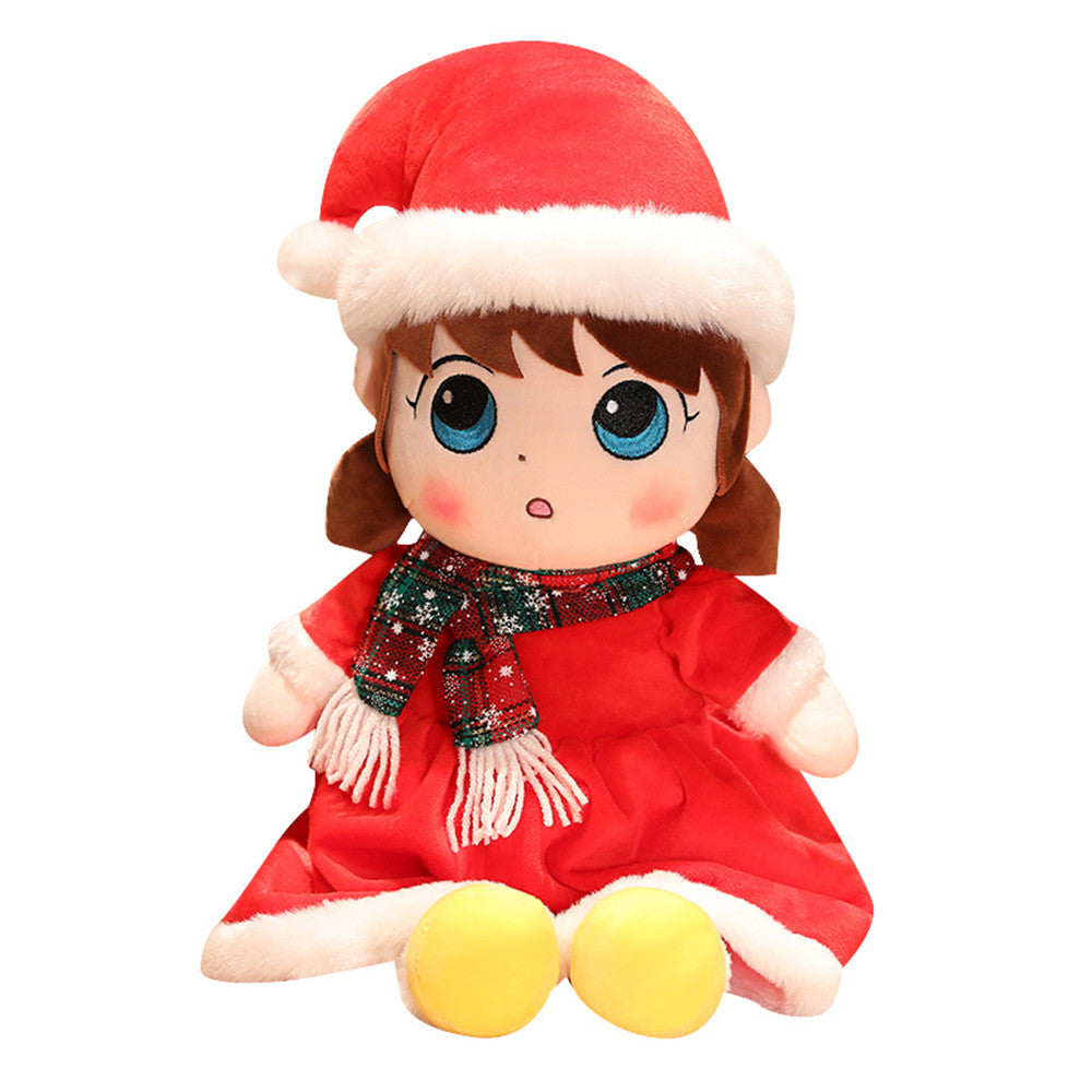 Plush Christmas Stuffed Dolls, Boy and Girl Holiday Cute Plush Toys