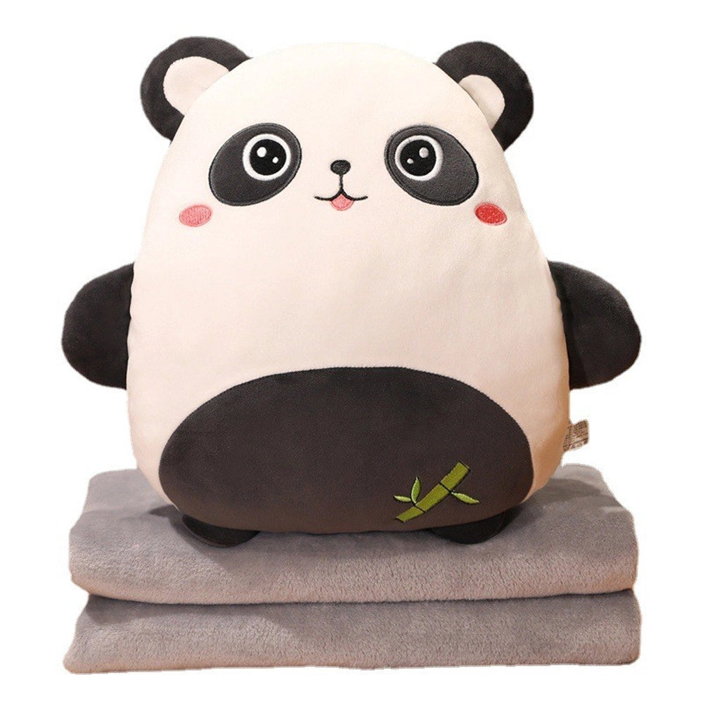 3in1 Cute Animal Pillow Travel Blanket Folding Cushion Stuffed Toy Hand  Warmer