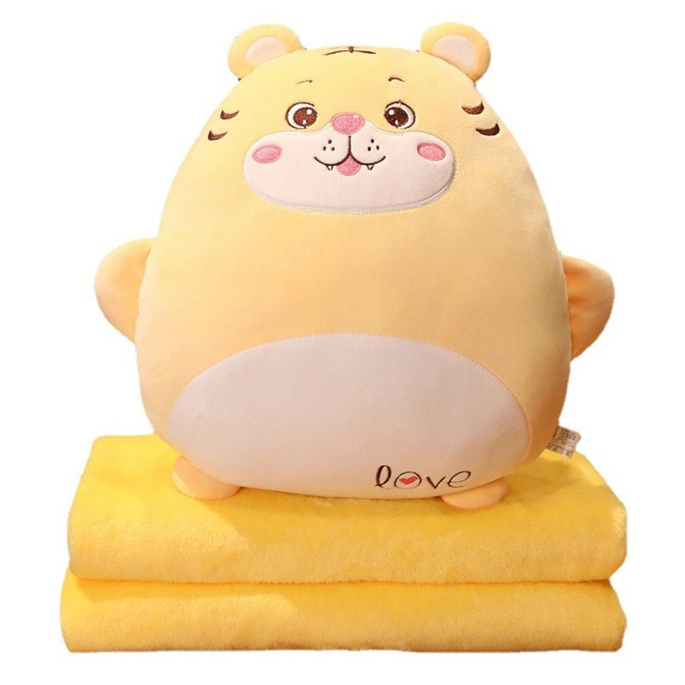 Travel Blanket and Pillow Set and Hand Warmer Pillow Cushion 3-in-1 Plush Stuffed Animal